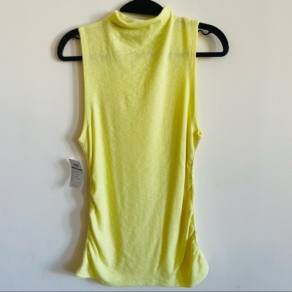 THREE DOTS Bloomingdale’s Soft Yellow High Neck Rouched Long tank - Picture 4 of 6